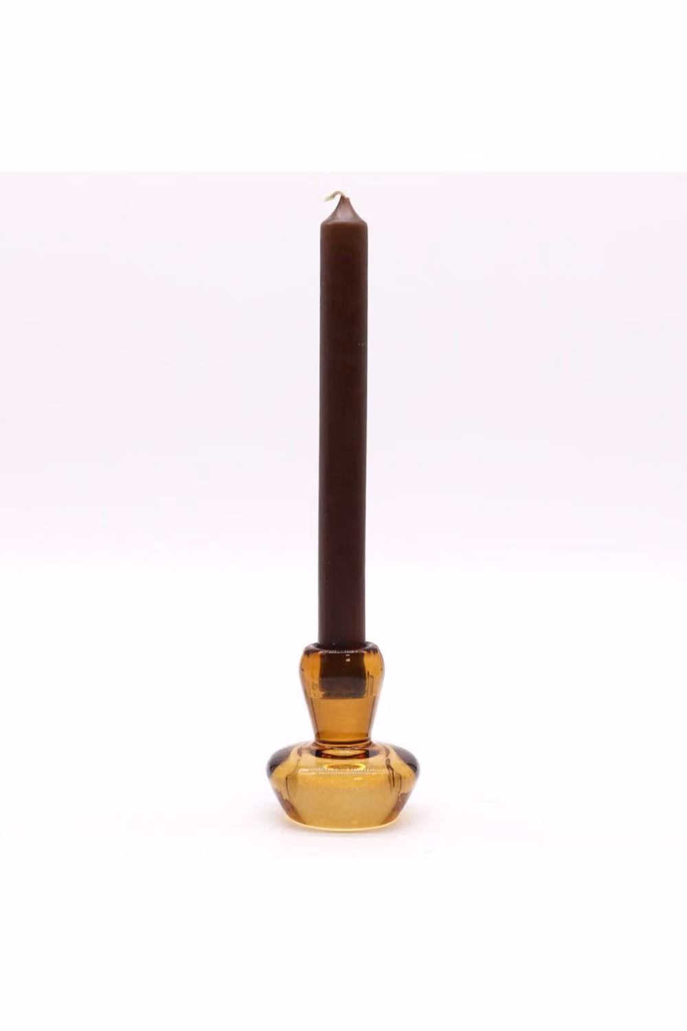 KDMD Vintage Amber Mushroom Glass Flip Candle Holder for Tealights and Taper Candles in Antique Orange Brown – 2