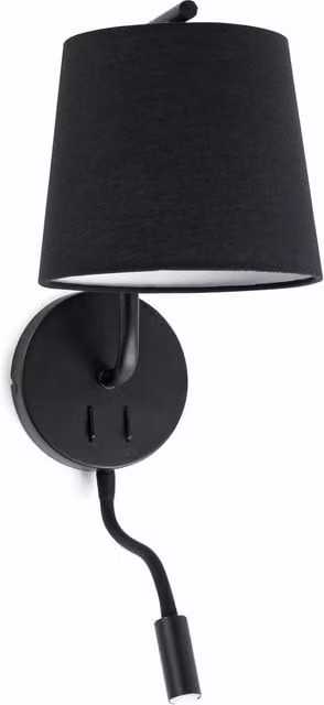 Faro Berni Adjustable LED Indoor Wall Reading Lamp in Black