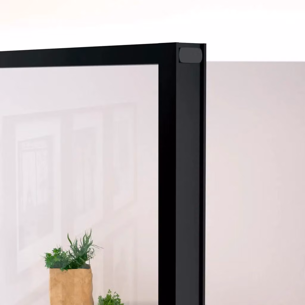 Berkfield Modern Interior Door in Black with Tempered Glass and Aluminium, W: 93 cm, H: 201.5 cm – 3