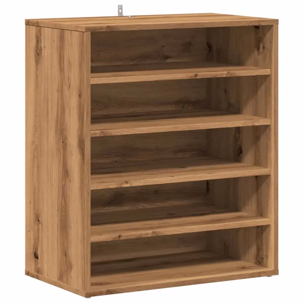 Berkfield Home Artisan Oak Shoe Cabinet in Brown, W/D/H: 60 x 35 x 70 cm – 2