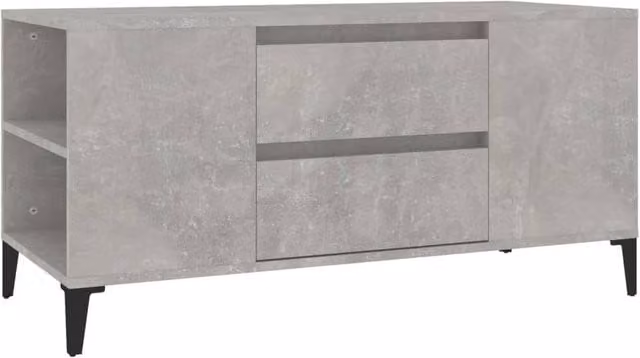 Berkfield Home TV Cabinet in Concrete Grey, W/D/H: 102 x 44.5 x 50 cm – 1