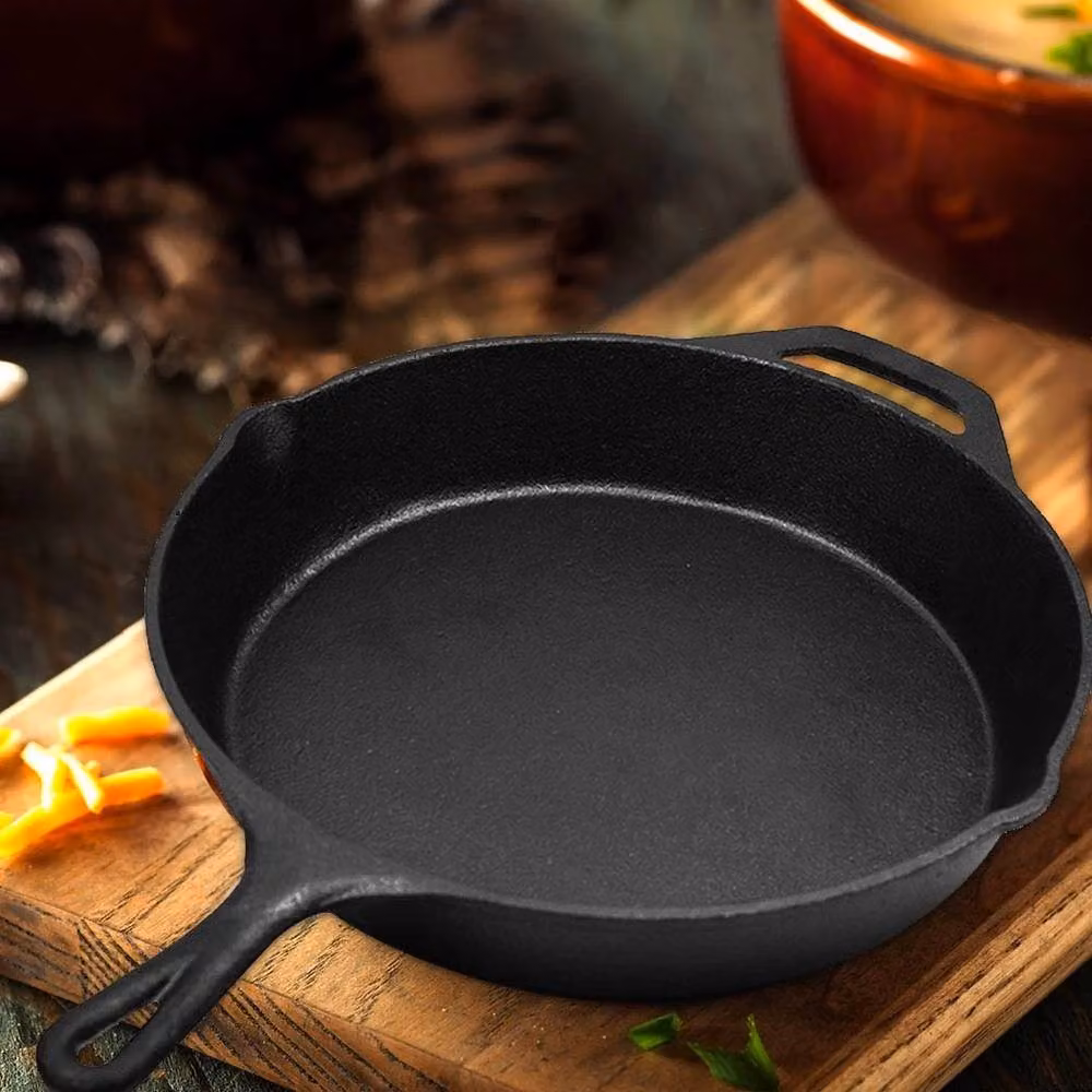 Kelvenix Non Stick Cast Iron Frying Pan, Black, Diameter: 30 cm – 4