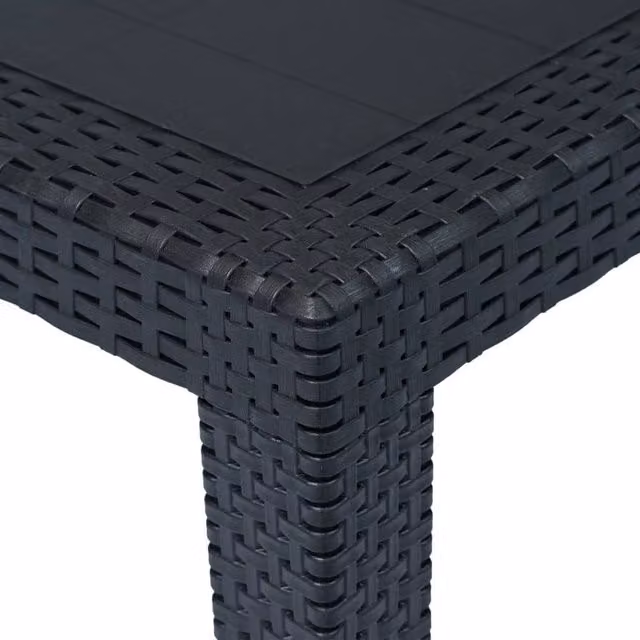 Berkfield Home Square Garden Table in Anthracite and Black, W/D/H: 79 x 79 x 72 cm
