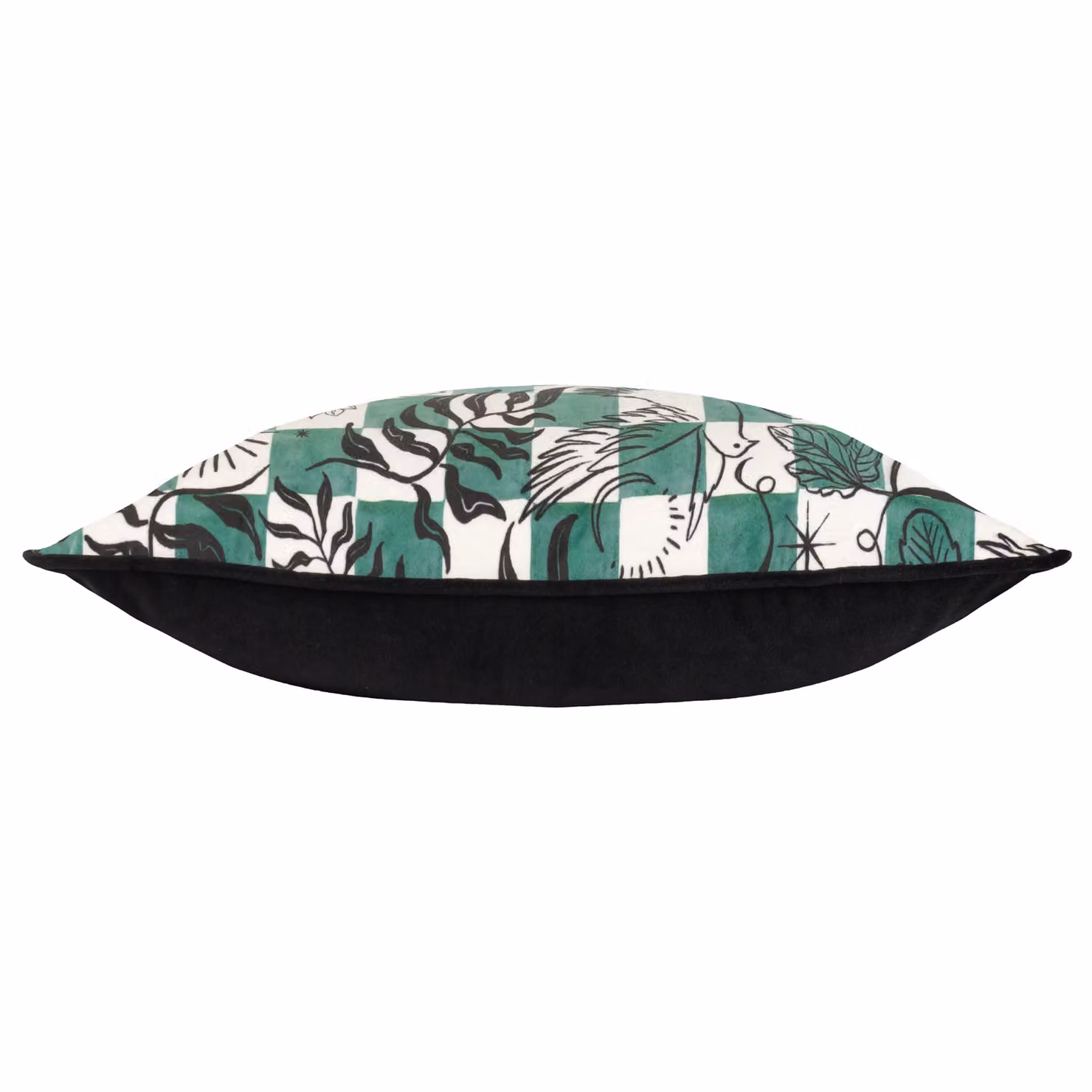 Furn Mythos Green and White Checkerboard Velvet Cushion W/D/H: 50 x 30 x 30 cm – 2