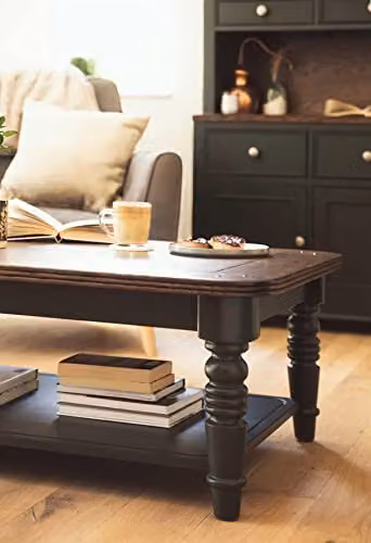 Statement Furniture Queensbury Coffee Table in Green with Oak Top, W/D/H: 126 x 76 x 42 cm – 3
