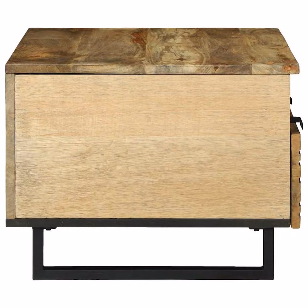 Berkfield Home Elegant Rectangular Coffee Table in Brown Solid Mango Wood W/D/H: 80 x 54 x 40 cm – 3