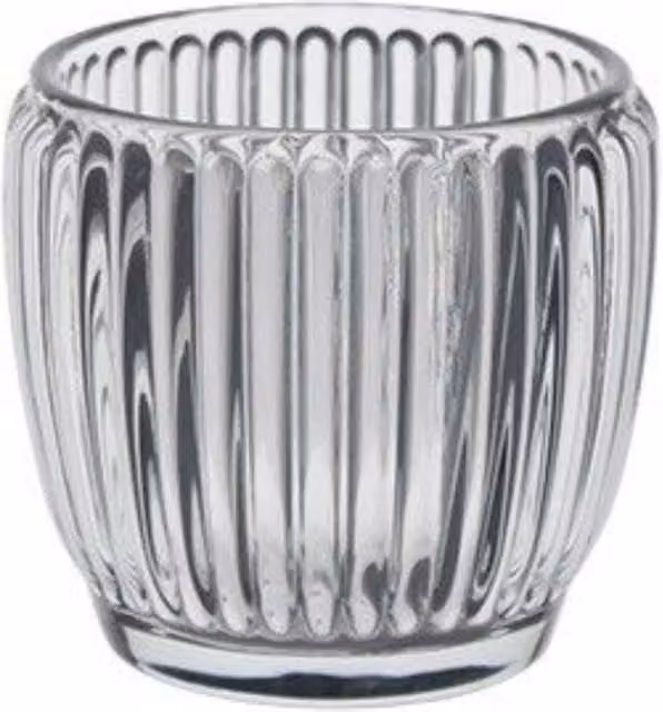 Clear Beatrice Rounded Glass Tealight Holder, 10 Pack - Transparent