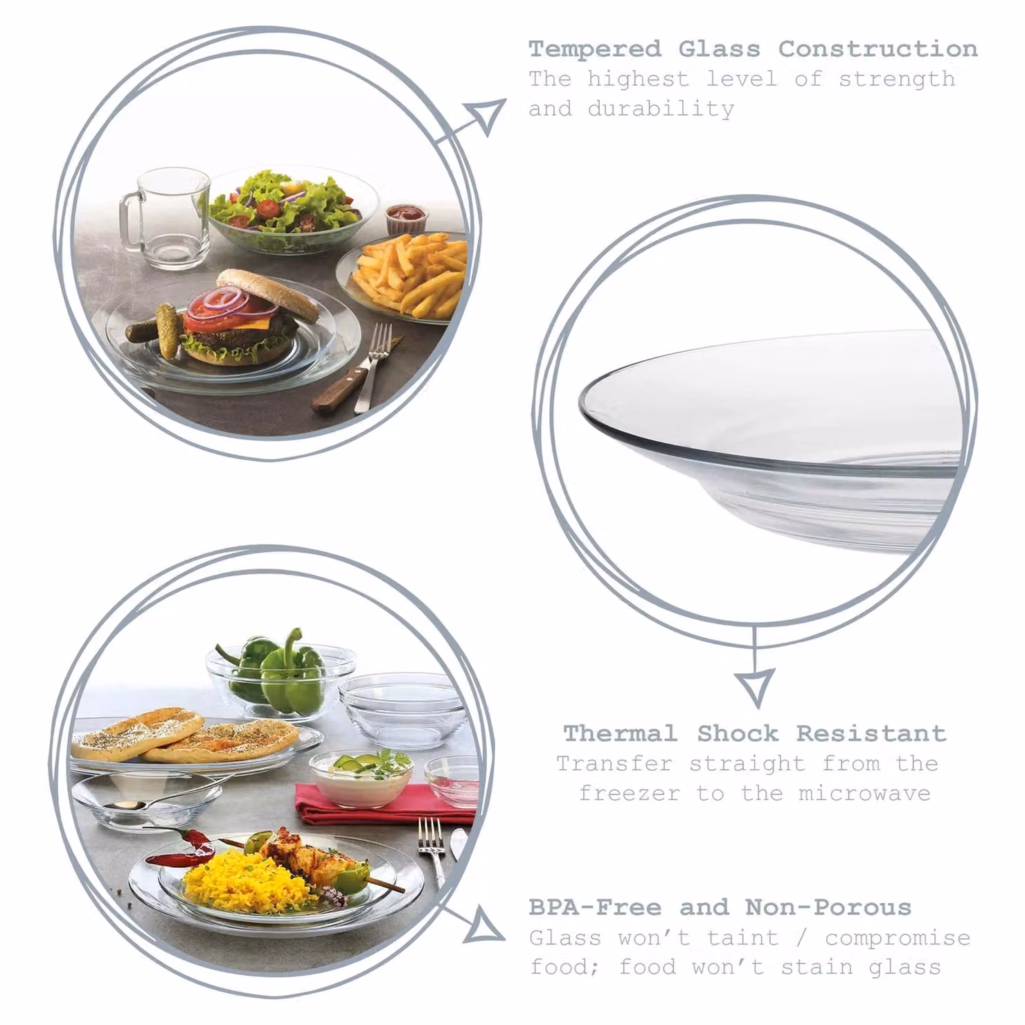 Duralex Lys Glass Soup Plates, Pack of 6, Clear, Diameter: 23 cm – 2