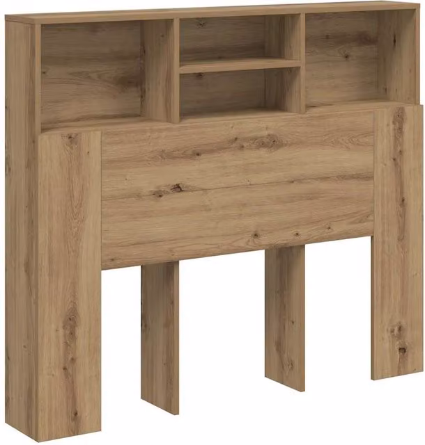 Berkfield Home Artisan Oak Headboard Cabinet in Brown, W/D/H: 120 x 19 x 103.5 cm