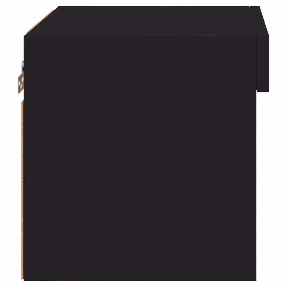 Berkfield Home Wall-mounted Bedside Cabinet with Integrated LED Lights in Black – 4