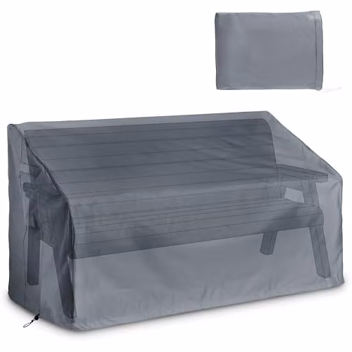 VonHaus Grey Waterproof Garden Bench Cover, H88 x W160 x D70 cm