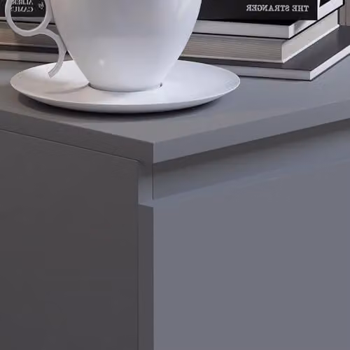 FWStyle Carlton 2 Drawer Bedside Table in Dark Grey, W: 55 cm, D: 44 cm, H: 40 cm – 5