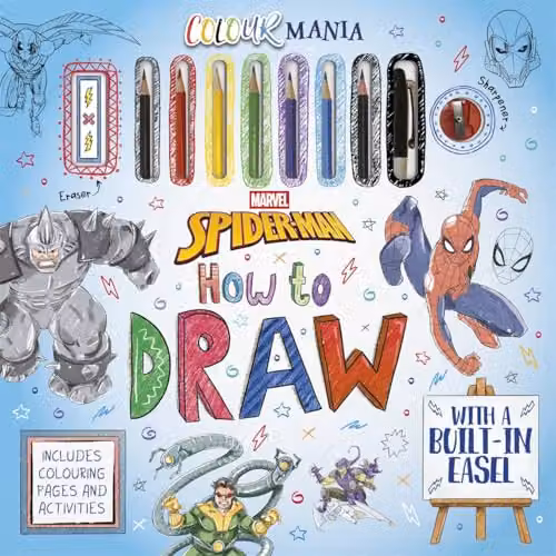 Marvel Spider-Man How to Draw Art Activity Pack with Built-in Easel and Drawing Tools, Multicolour