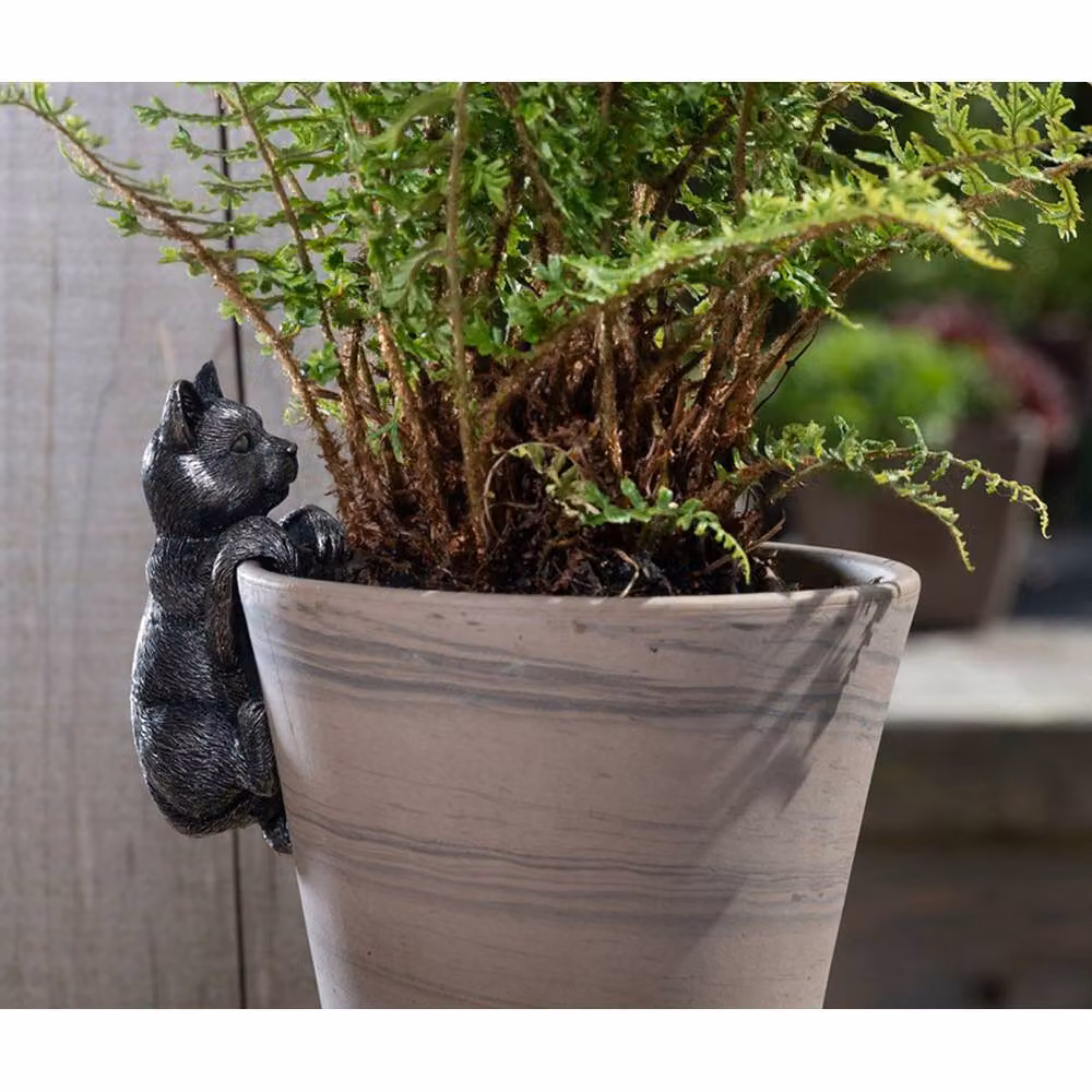 Jardinopia Cat Hanging Plant Pot Hanger, Bronze, W: 5 cm, D: 11.5 cm, H: 5.5 cm – 6