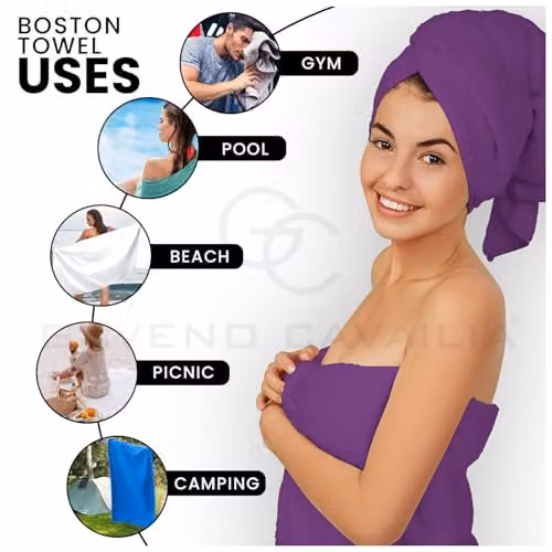 Gaveno Cavailia 8 Piece Cotton Towel Set, Aubergine, 450 GSM – 4