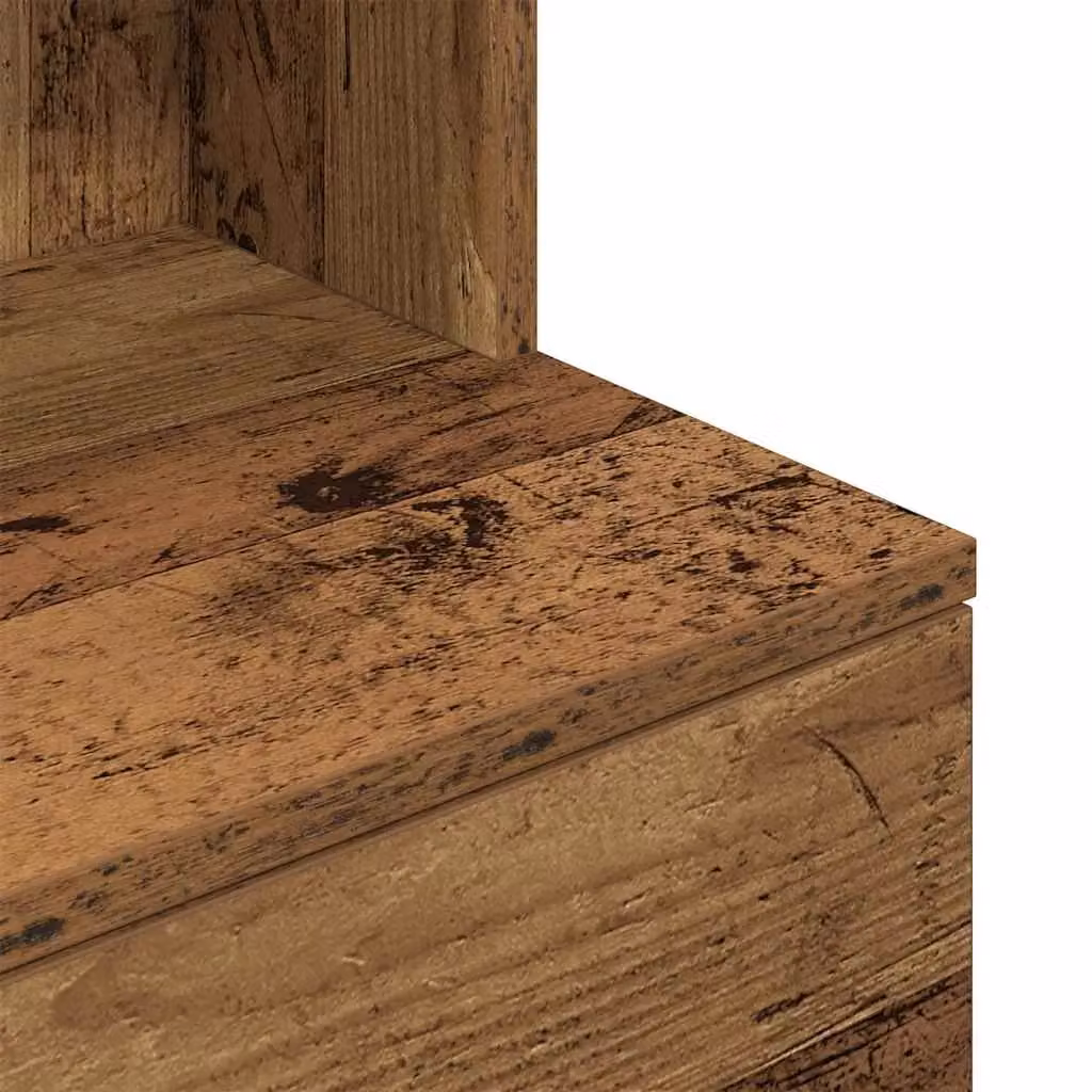 Berkfield Home Bedside Cabinet in Old Wood, W/D/H: 39 x 35 x 125 cm – 4