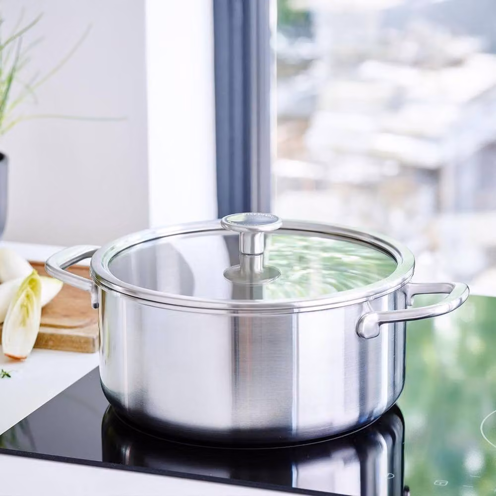 KitchenAid Stainless Steel Casserole with Lid, Silver, Diameter: 20 cm – 3
