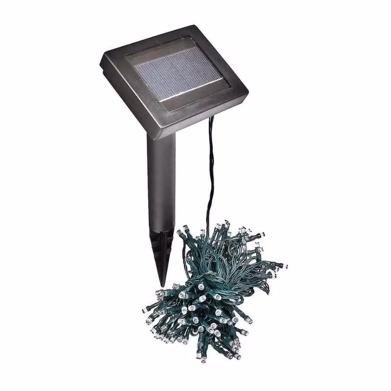 Gainsborough Solar LED RGB Multicolour String Lights with Dusk Sensor, Black, 100 LEDs
