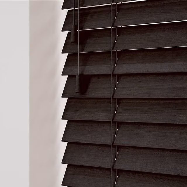 New Edge Blinds Wooden Venetian Blinds in Dark Brown Oak, Width: 120 cm