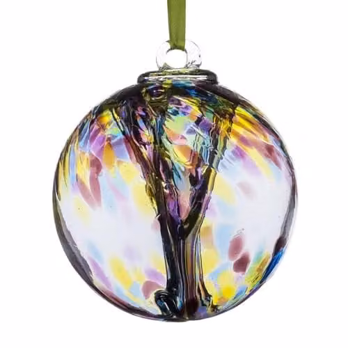 Sienna Glass Multicolour Abstract Spirit Ball, Purple, Green and Blue, 15 cm – 1