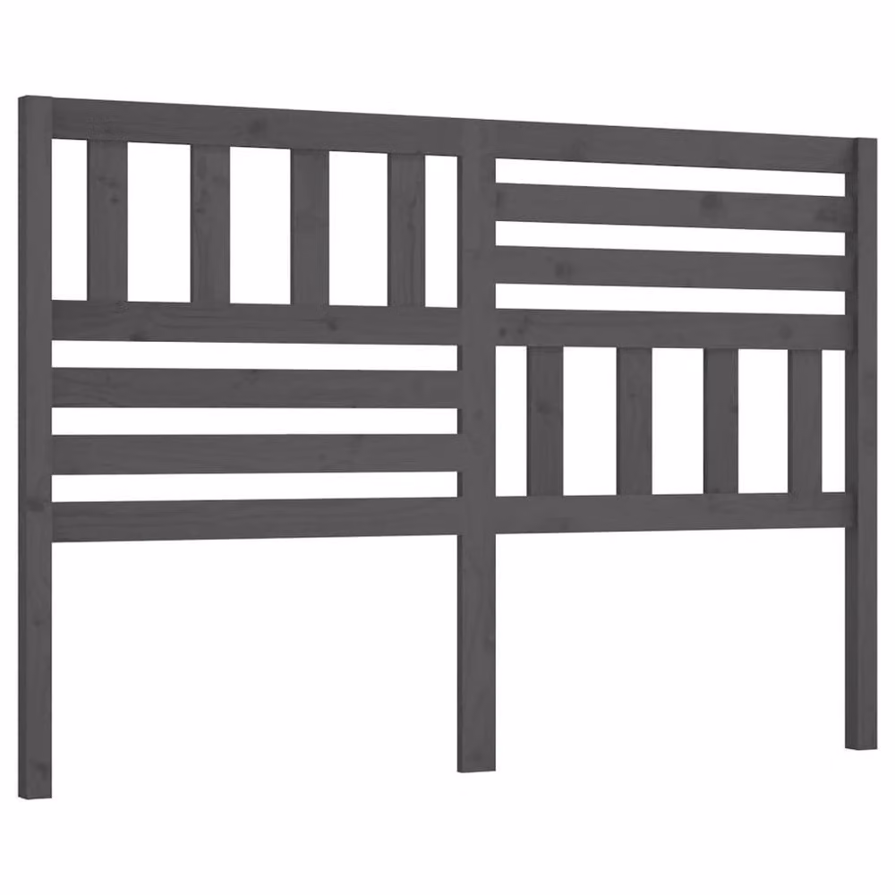 Berkfield Home Beautiful Grey Solid Pine Wood Bed Headboard W/D/H: 156 x 4 x 100 cm – 2