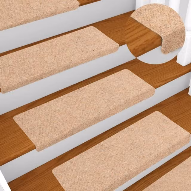 Berkfield Home Brown Needle Punch Stair Mats, 10 Pack, W/D/H: 65 x 21 x 4 cm – 1