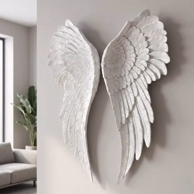 Garden Greatness Maison Glitter Angel Wings Duo in White, 2 Pack