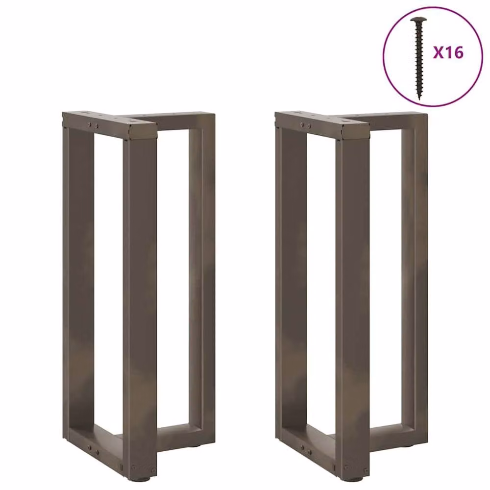 Berkfield Home T-Shaped Bar Table Legs, 2 Piece Set, Black Matt Steel, W: 50 cm, D: 35 cm, H: 90-91 cm – 2