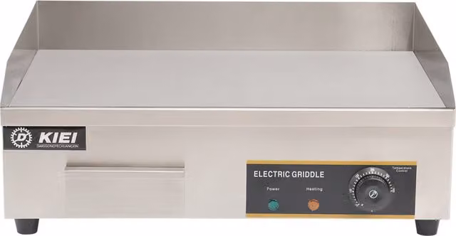 Livingandhome Commercial Electric Griddle Hot Plate Kitchen BBQ Grill, Silver Stainless Steel