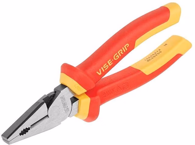 Irwin Vise-Grip VDE Combination Pliers in Red and Multicolour, Stainless Steel