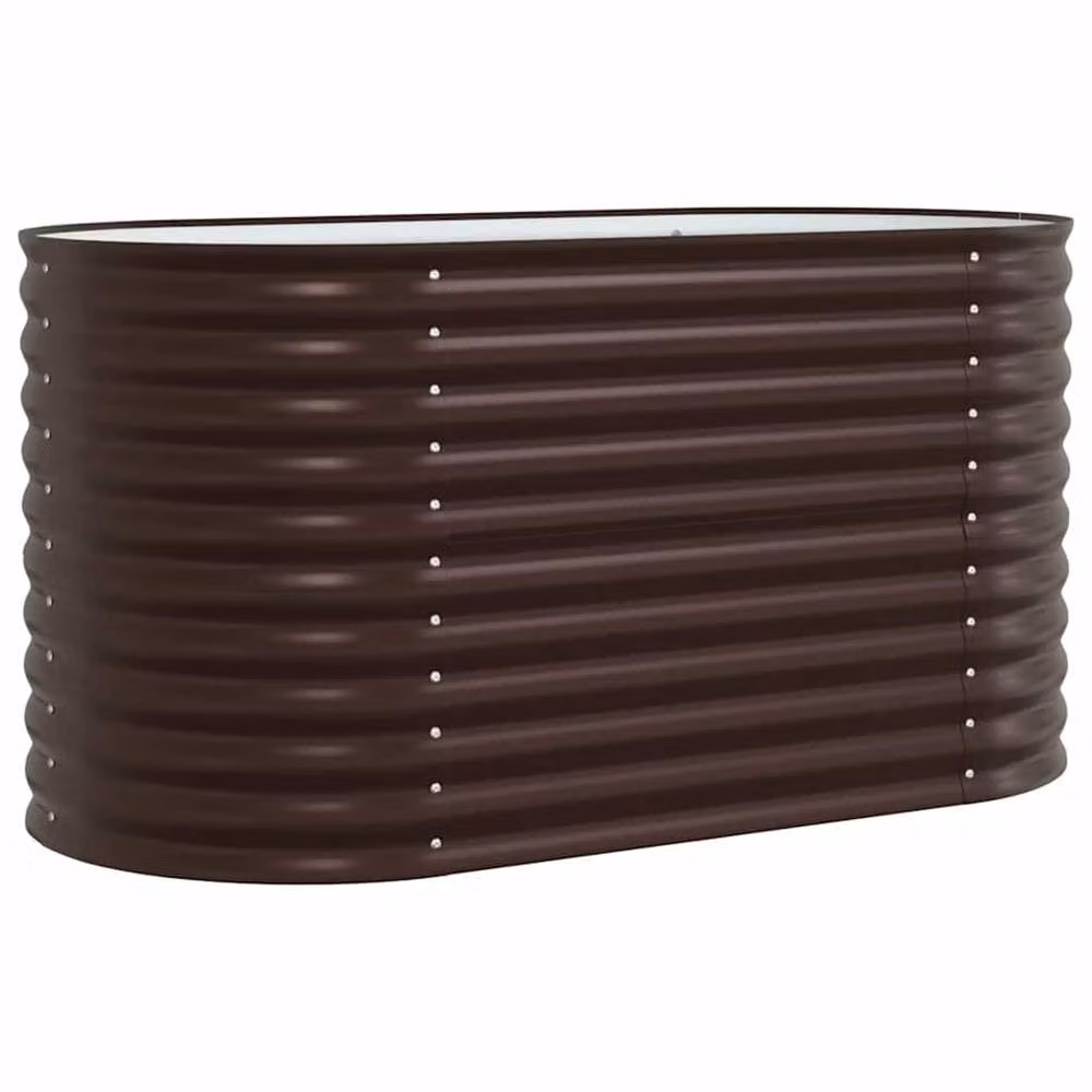 Berkfield Home Garden Raised Bed in Brown Galvanised Steel, W/D/H: 160 x 80 x 81 cm – 3