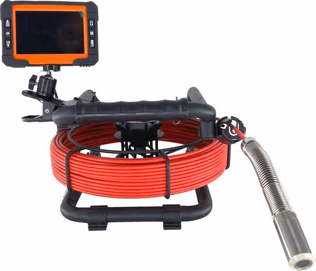 Drain-Tek Pipe and Sewer Inspection Camera System in Black with Stainless Steel Construction