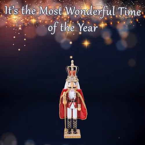 VFM e-Store Nutcracker King Christmas Decoration, Red, H 46 cm x W 12.2 cm x D 9 cm – 4