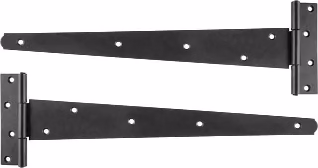 Hiatt Screw-on Tee Hinge Pairs in Black, 16in