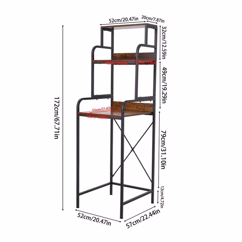 KORVIXA Freestanding Kitchen Storage Rack in Black, W/D/H: 100 x 100 x 100 cm – 1
