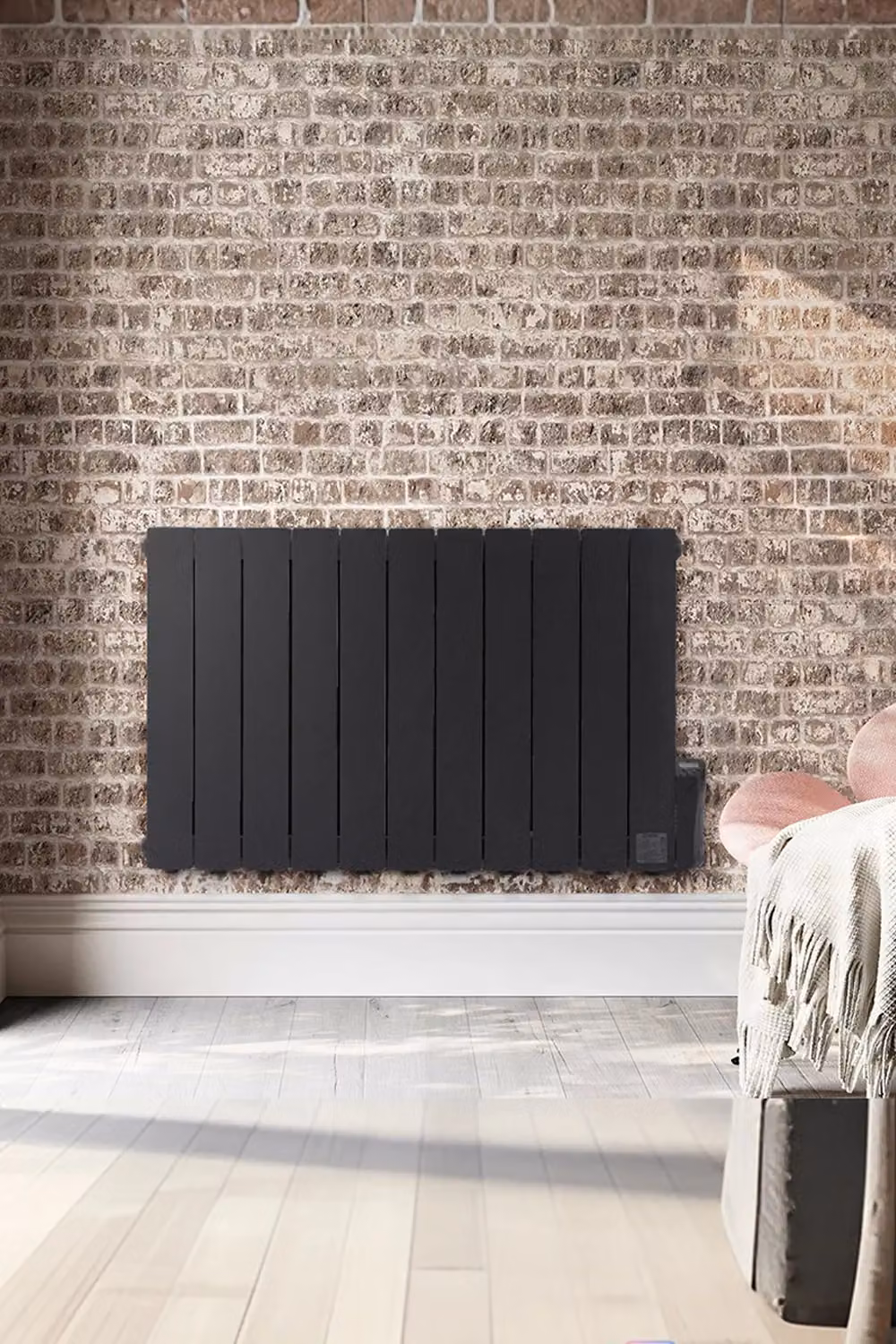 Living and Home 1800W Pianoforte Wall Mounted Heating Radiator with LED Screen and Timer, Black – 2