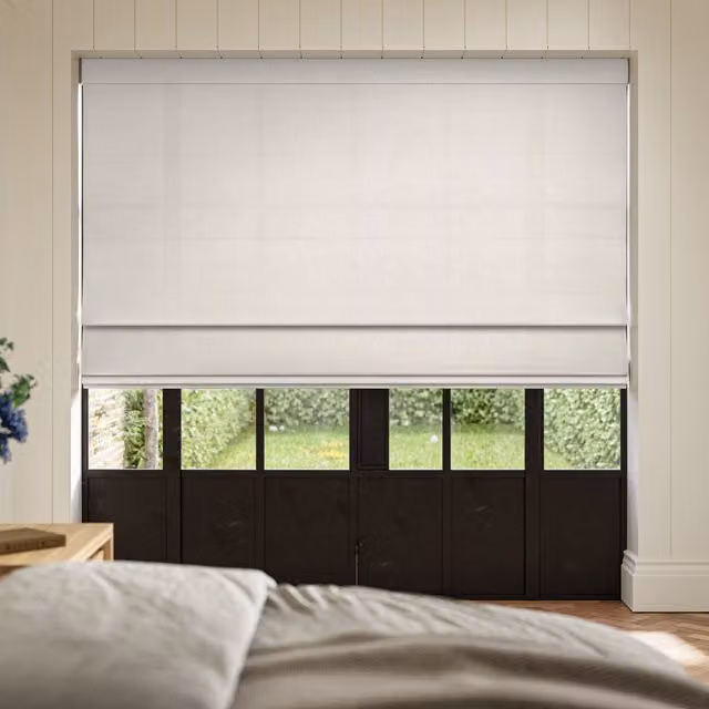 Ante Decor Celest No Joins Sheer Made To Measure Roman Blind in White