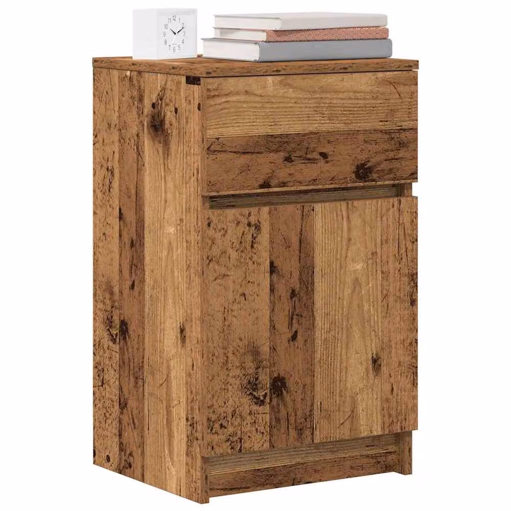 Berkfield Home Set of 2 Bedside Cabinets in Old Wood, Brown/Multicolour, W/D/H: 39 x 35 x 65 cm – 4