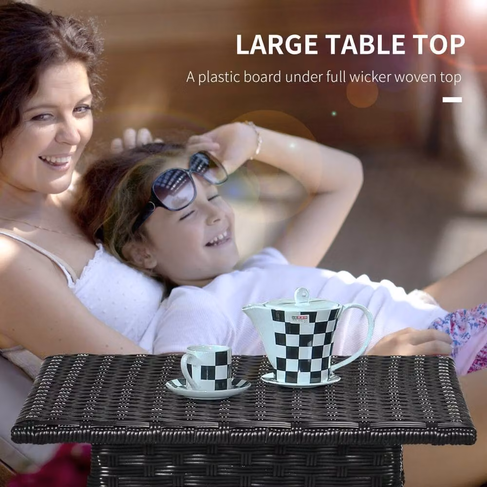 Wyld Haus Varilu Black Rattan Style Outdoor Side Table – 4