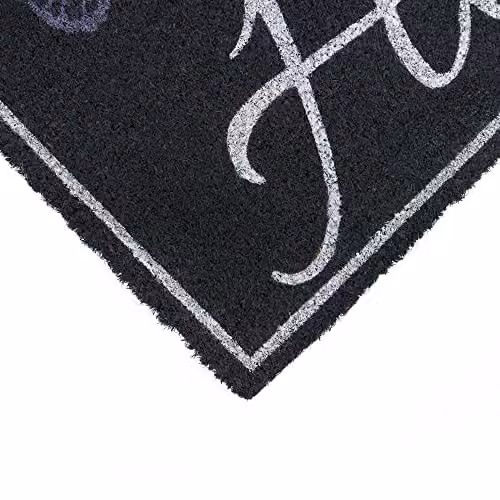 JVL Eco-Friendly Coir Door Mat with Butterfly Design, Black and Sand, W: 70 cm, D: 40 cm – 3