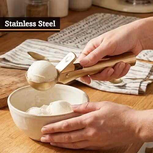 Orsina Gold Matte Finish Stainless Steel Ice Cream Scoop – 4
