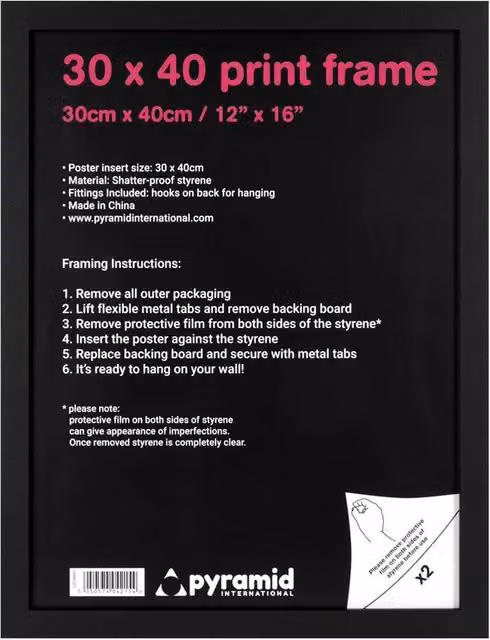 Pyramid International Black Moulded Hanging Single Rectangular Frame – 1