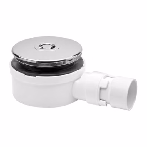 McAlpine Round Shallow Shower Trap in White and Silver with 90mm Seal and 1.5 inch Outlet, Height: 53 mm, Width: 90 mm – 3