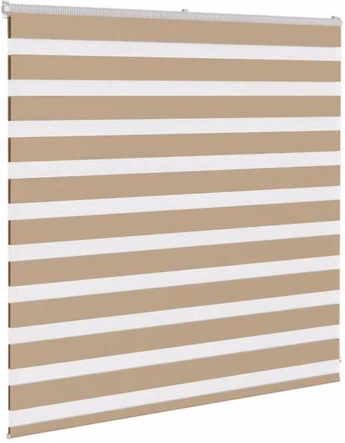 Berkfield Home Elegant Zebra Blind in Sand and Brown, W: 145 cm, H: 100 cm