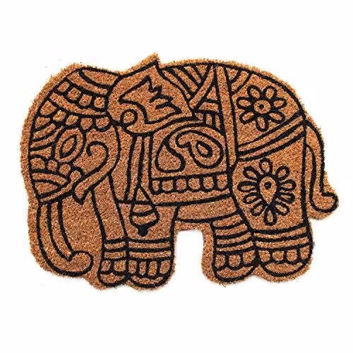 Coco&Coir Royal Jumbo Animal Theme Entrance Door Mat, Brown, W/D/H: 120 x 40 x 1.5 cm – 1
