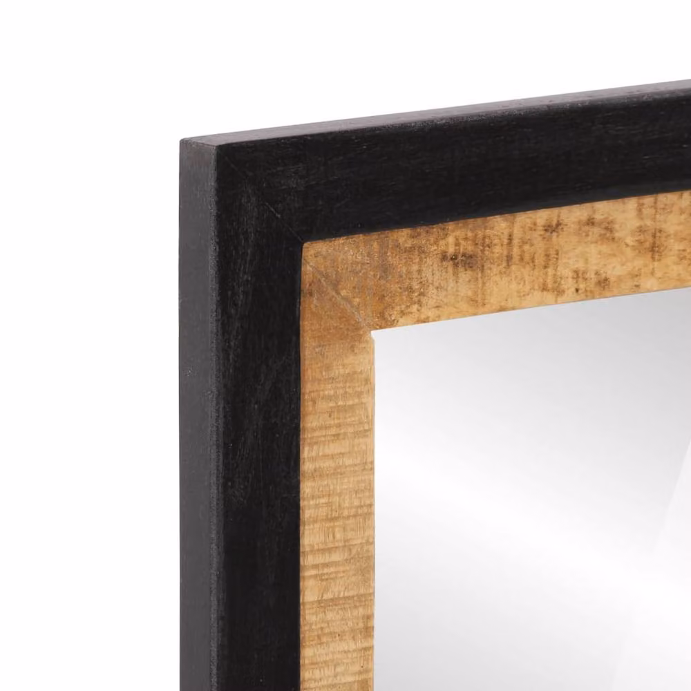 Berkfield Home Rectangular Wall Bathroom Mirror in Brown with Glass and Solid Wood, W: 55 cm, D: 1 cm, H: 60 cm – 4