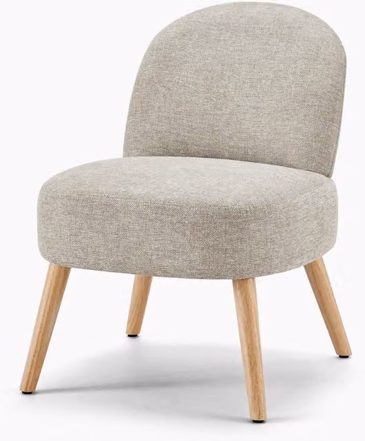 FurnitureboxUK Minnie Fabric Accent Chair in Beige and Grey