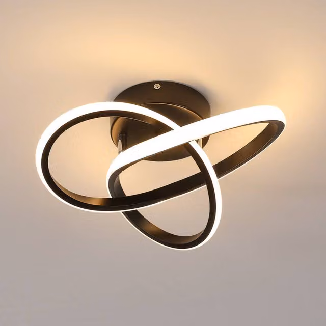 COMELY Modern LED Ring Ceiling Light, 30W, 6500K Cool White, Black – 1
