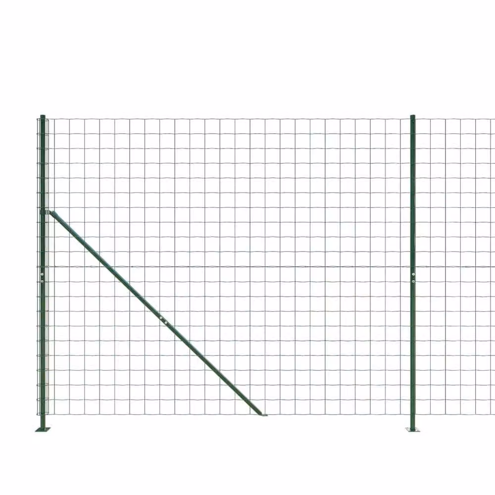 Berkfield Home Durable PVC Coated Green Wire Mesh Fence with Flange, W/H: 10 x 1.4 m – 2