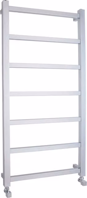Balterley Heated Vertical Towel Rail with Square Tubes, Silver, H: 120 cm, W: 60 cm